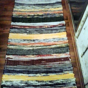 rusztikus, hagyományos, csíkos, rongyszőnyeg -  - Meska.hu