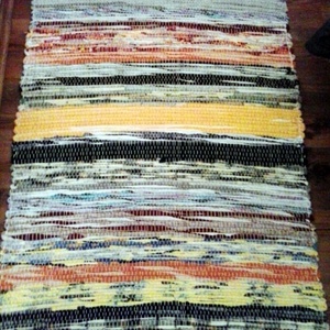 rusztikus, hagyományos, csíkos, rongyszőnyeg -  - Meska.hu