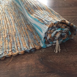 türkiz-barna tarka szőnyeg -  - Meska.hu