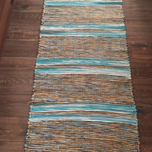 türkiz-barna tarka szőnyeg -  - Meska.hu