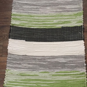 zöld-szürke csíkos rongyszőnyeg -  - Meska.hu