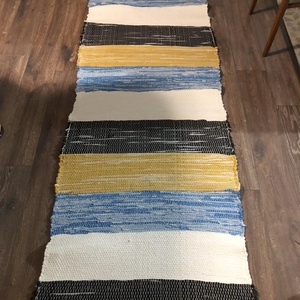 Vidám csíkos szőnyeg - otthon & életmód - lakástextil - szőnyeg - szövött szőnyeg - Meska.hu