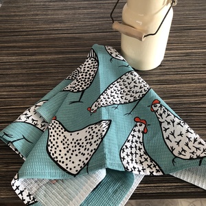 Vidám tyúkocskák kéztörlő - otthon & életmód - konyhafelszerelés, tálalás - konyhai textil - konyharuha & törlőkendő - Meska.hu
