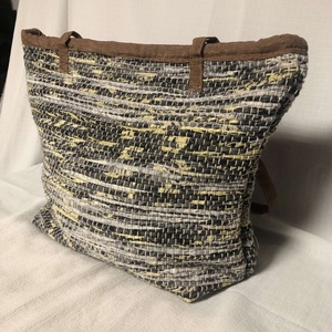 szürke-sárga szövött csakegyvan táska - táska & tok - bevásárlás & shopper táska - shopper, textiltáska, szatyor - Meska.hu