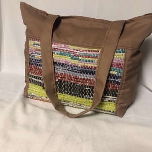 barna-tarka szövött csakegyvan táska - táska & tok - bevásárlás & shopper táska - shopper, textiltáska, szatyor - Meska.hu