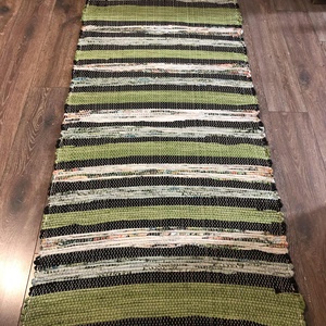 Zöld csíkos rongyszőnyeg - Meska.hu