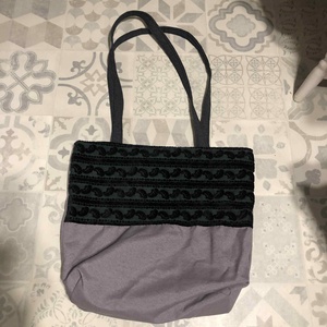 szürke-fekete vászon csakegyvan táska - Meska.hu