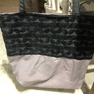 szürke-fekete vászon csakegyvan táska - táska & tok - bevásárlás & shopper táska - shopper, textiltáska, szatyor - Meska.hu