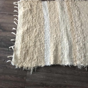 natur, barna-fehér színű, csíkozással puha, vastag szőnyeg - otthon & életmód - lakástextil - szőnyeg - szövött szőnyeg - Meska.hu