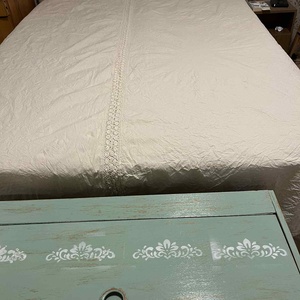 Csipkés pamutvászon ágytakaró - otthon & életmód - fürdőszoba - törölköző - Meska.hu