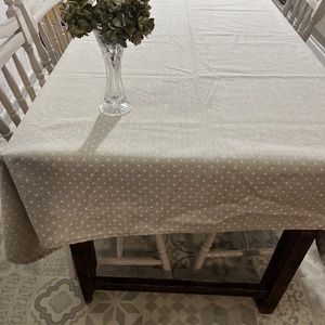 Rusztikus, pöttyös vászon asztalterítő - otthon & életmód - konyhafelszerelés, tálalás - tálalás - terítő - Meska.hu