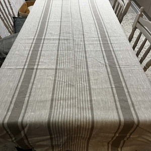 Csíkos lenvászon asztalterítő - Meska.hu