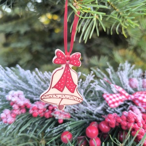 Kerámia karácsonyfadísz kis harang - karácsony - karácsonyi lakásdekoráció - karácsonyfadíszek - Meska.hu