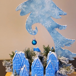 Karácsonyi falu - karácsony - karácsonyi lakásdekoráció - ünnepi asztaldekoráció - Meska.hu