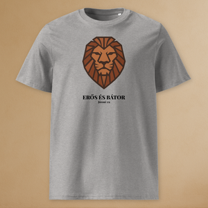 Erős és bátor kényelmes férfi póló - Józsué 1:9 - ruha & divat - férfi ruha - póló - Meska.hu