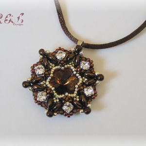 Sötétbarna - ezüst Swarovski szett - ékszer - ékszerszett - Meska.hu