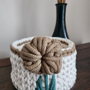 Horgolt kosár - otthon & életmód - tárolás & rendszerezés - tárolókosár - Meska.hu