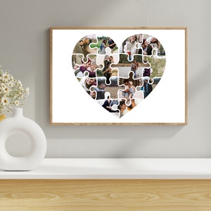 Valentin napi fotókollázs, szív puzzle fotókollázs - Meska.hu