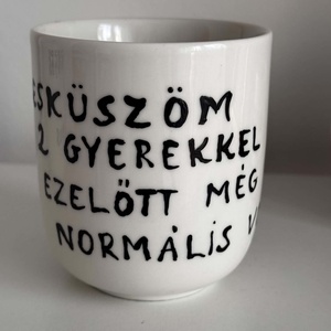 Esküszöm 2 gyerekkel ezelőtt még normális voltam bögre, Otthon & Életmód, Konyhafelszerelés, tálalás, Tálalás, Bögre & Csésze, Festett tárgyak, MESKA