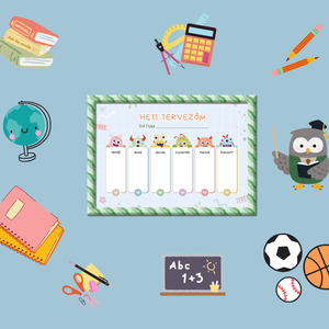 Gyermek heti tervező és órarend - otthon & életmód - papír, írószer - naptár & tervező - Meska.hu