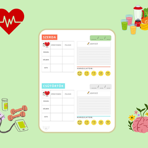 Vérnyomásmérő napló - otthon & életmód - papír, írószer - jegyzetfüzet & napló - Meska.hu