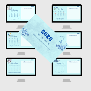 2026 Éves Háttérkép Csomag � 12 hónap naptár + pozitív mondatok - otthon & életmód - papír, írószer - naptár & tervező - Meska.hu