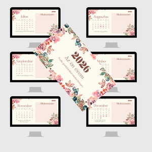 2026 Éves Háttérkép Csomag � 12 hónap naptár + pozitív mondatok - otthon & életmód - papír, írószer - naptár & tervező - Meska.hu