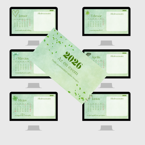 2026 Éves Háttérkép Csomag � 12 hónap naptár + pozitív mondatok - otthon & életmód - papír, írószer - naptár & tervező - Meska.hu