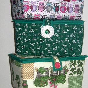 Varró- vagy kézimunka kosár bézs alapon rózsás -  - Meska.hu