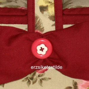 Varró- vagy kézimunka kosár bézs alapon rózsás -  - Meska.hu