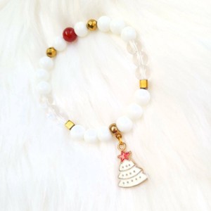 Fehér karácsonyfa ásványkarkötő, Ékszer, Karkötő, Bogyós karkötő, , MESKA