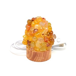 Lámpa ásvány ragasztott dobcsiszolat USB Achát sárga, Kellékek & szerszámok, Ásvány alapanyag, Ásvány lámpa, , MESKA