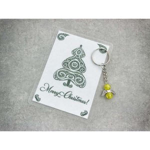 Merry Christmas sárga angyal medálos kulcstartó, Táska & Tok, Kulcstartó & Táskadísz, Kulcstartó, , MESKA