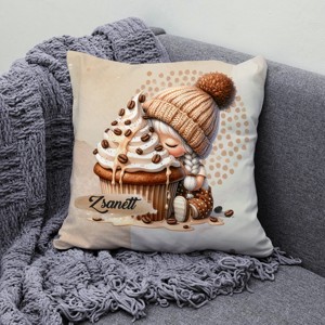 Névvel kérhető - Sütifaló kávés manó lány mintás párna - otthon & életmód - lakástextil - párna & párnahuzat - díszpárna (belsővel együtt) - Meska.hu