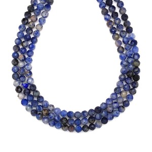 Szodalit spot fazettált golyó 4mm� ékszerkészítő alapanyag (füzér), Kellékek & szerszámok, Ásvány alapanyag, Ásványfüzér, , MESKA