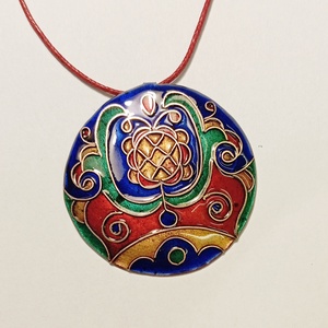 Gránátalma  - tűzzománc medál, Ékszer, Nyaklánc, Medálos nyaklánc, Tűzzománc, MESKA