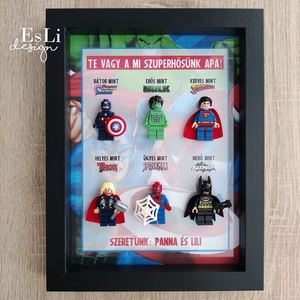 Apák napja Lego szuperhős figurás kép, Apa, Papa  - otthon & életmód - dekoráció - dísztárgy - Meska.hu