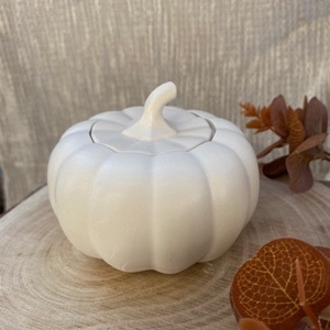 Tök tégelyben gyertya  -  Szójaviasz pumpkin spice illatgyertya ropogós fa kanóccal, Otthon & Életmód, Gyertya, illat, aroma, Gyertya, Kerámia, Gyertya-, mécseskészítés, MESKA