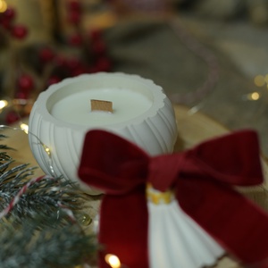 Christmas ball- Szójaviasz gyertya ropogó fa kanóccal - otthon & életmód - gyertya, illat, aroma - gyertya - Meska.hu