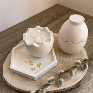 Húsvéti szójaviasz illatgyertya -kerámia tojásban - otthon & életmód - gyertya, illat, aroma - gyertya - Meska.hu