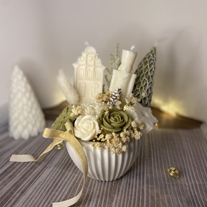 Winter Green Harmony - Szójaviasz karácsonyi illatbox - otthon & életmód - gyertya, illat, aroma - illatviasz - Meska.hu