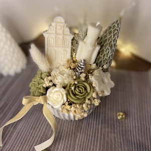 Winter Green Harmony - Szójaviasz karácsonyi illatbox - otthon & életmód - gyertya, illat, aroma - illatviasz - Meska.hu