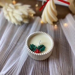 Mistletoe szójaviasz illatgyertya, Otthon & Életmód, Gyertya, illat, aroma, Gyertya, Gyertya-, mécseskészítés, Kerámia, MESKA