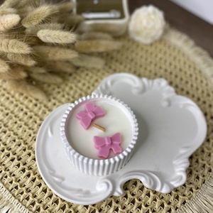Blush bow- Szójaviasz Valentin-napi illatgyertya - Meska.hu