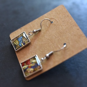 Üvegablak bélyeg fülbevaló - ékszer - fülbevaló - lógó fülbevaló - Meska.hu