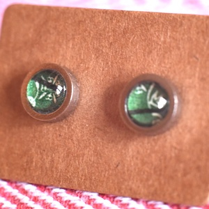 Zöld bélyeg fülbevaló - ékszer - fülbevaló - pötty fülbevaló - Meska.hu