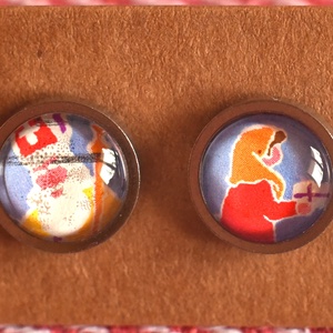 Karácsonyi bélyeg fülbevaló, Ékszer, Fülbevaló, Pötty fülbevaló, Ékszerkészítés, Papírművészet, MESKA