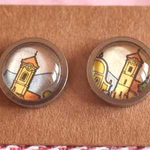 Templomos bélyeg fülbevaló - Meska.hu