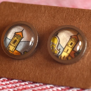 Templomos bélyeg fülbevaló - ékszer - fülbevaló - pötty fülbevaló - Meska.hu