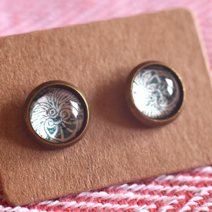 Bélyeg fülbevaló, Ékszer, Fülbevaló, Pötty fülbevaló, Ékszerkészítés, Papírművészet, MESKA